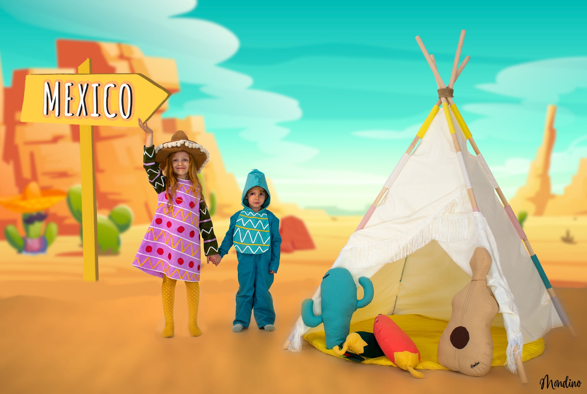Tenda Teepee per bambini in Stile Messicano