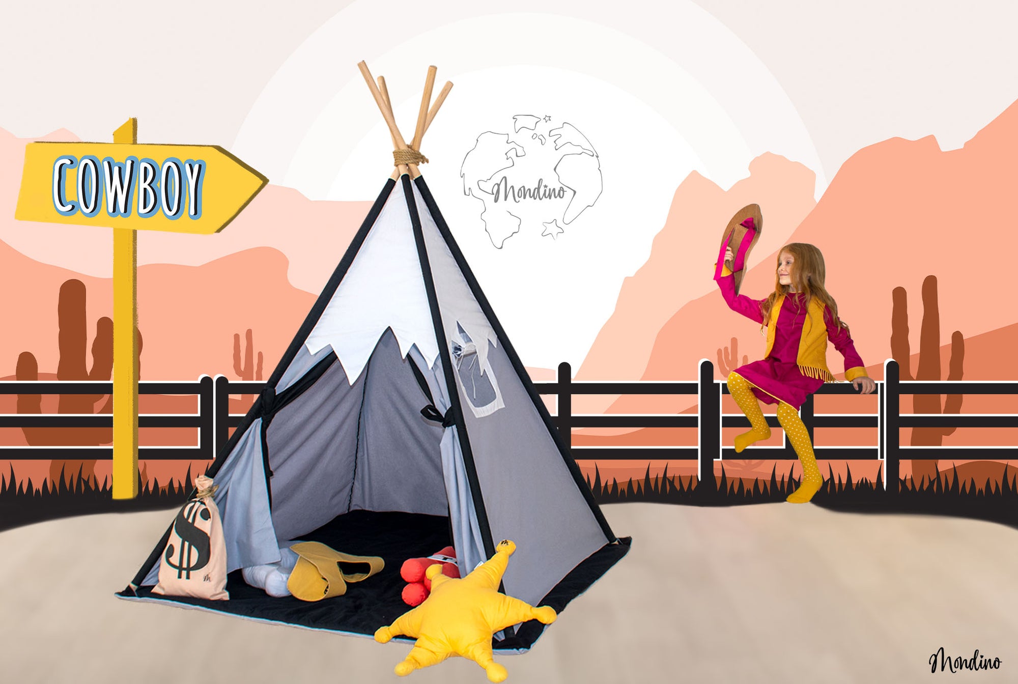 Cowboy Style Children's Teepee Tent