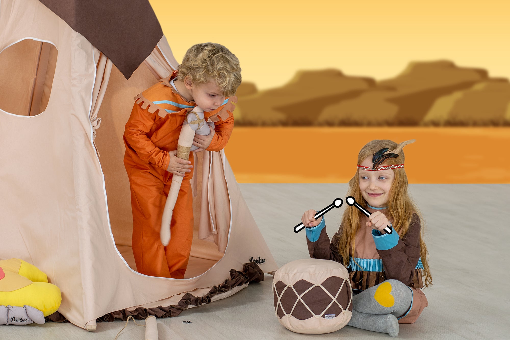 Tenda Teepee per bambini in Stile Nativi Americani